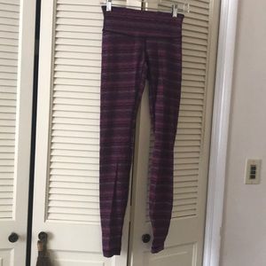 Purple Long striped lululemon leggings